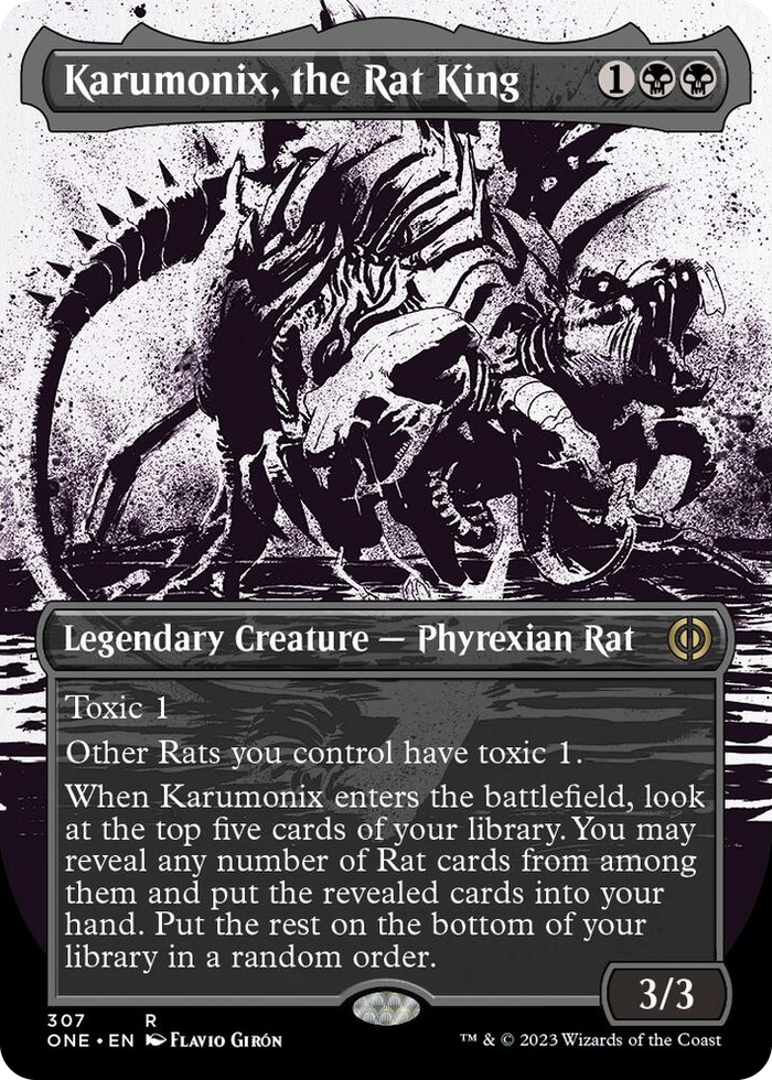 Karumonix, the Rat King (Showcase) #307 R - Phyrexia: All Will Be One Pokemon card