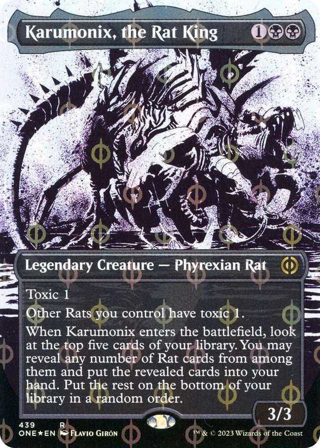 0439 Karumonix, the Rat King (Showcase) (Step-and-Compleat Foil) R Phyrexia: All Will Be One