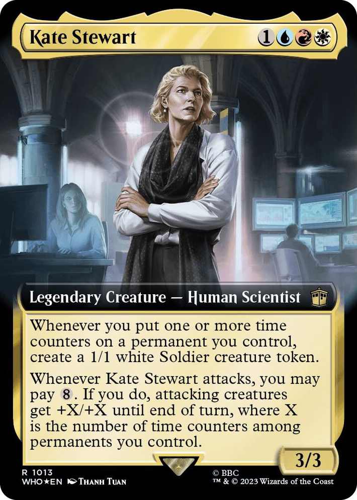 1013 Kate Stewart (Extended Art) (Surge Foil) R Universes Beyond: Doctor Who
