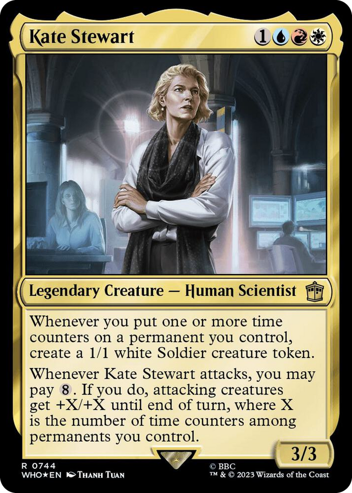 Kate Stewart (Surge Foil) #744 R - Universes Beyond: Doctor Who Pokemon card