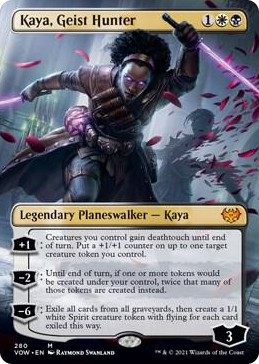 Kaya, Geist Hunter (Borderless) #280 M - Innistrad: Crimson Vow Pokemon card