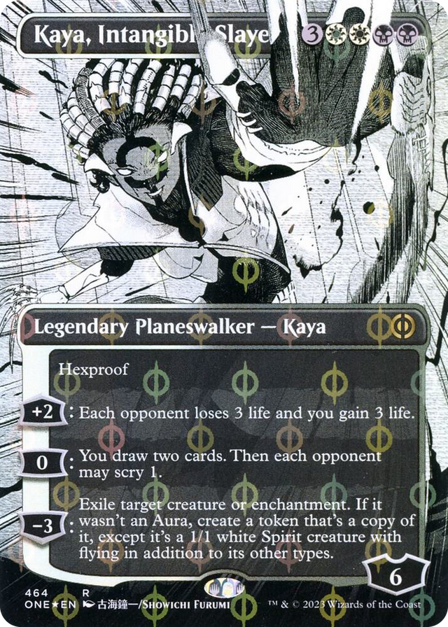 0464 Kaya, Intangible Slayer (Borderless) (Step-and-Compleat Foil) R Phyrexia: All Will Be One