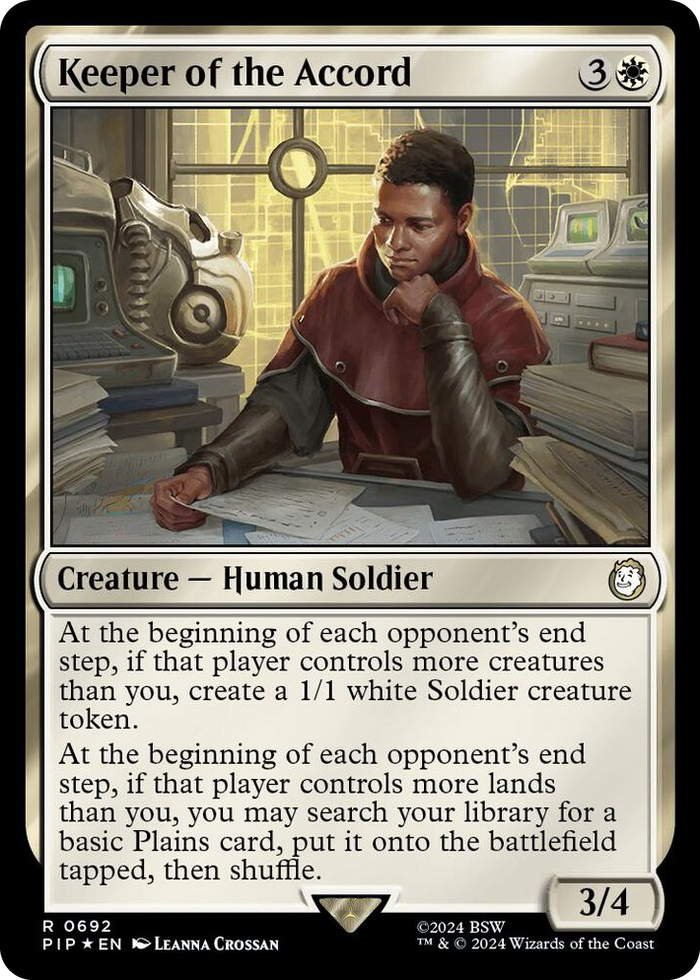 Keeper of the Accord (Surge Foil) #692 R - Universes Beyond: Fallout Pokemon card