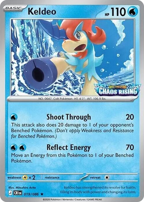 0019 Keldeo - 019/086 (Chaos Rising Stamped) Rare Miscellaneous Cards & Products