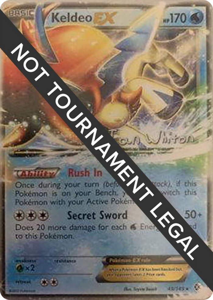 Keldeo EX - 2013 (Ian Whiton) #49 Ultra Rare - World Championship Decks Pokemon card