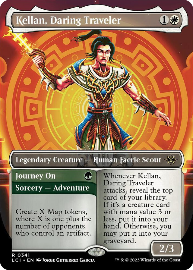0341 Kellan, Daring Traveler (Borderless) R The Lost Caverns of Ixalan