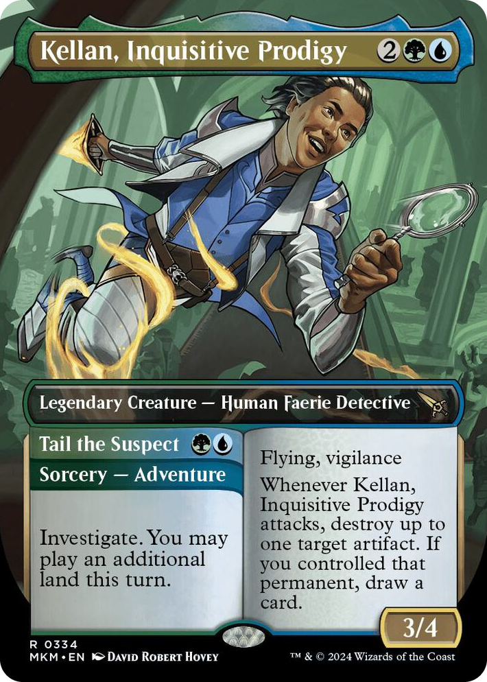0334 Kellan, Inquisitive Prodigy (Borderless) R Murders at Karlov Manor