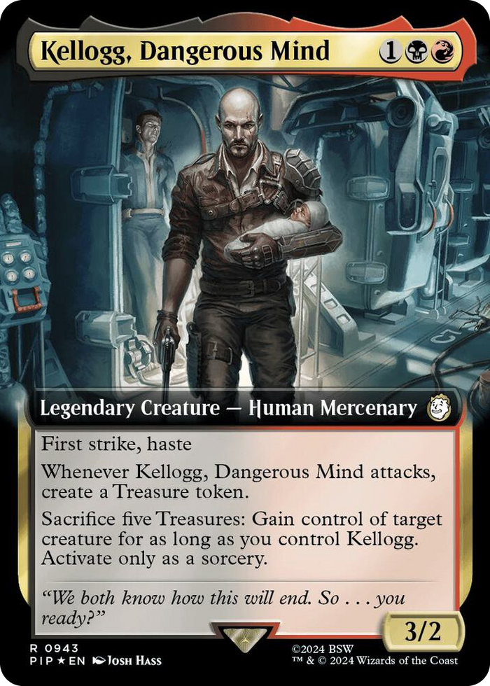 Kellogg, Dangerous Mind (Extended Art) (Surge Foil) #943 R - Universes Beyond: Fallout Pokemon card