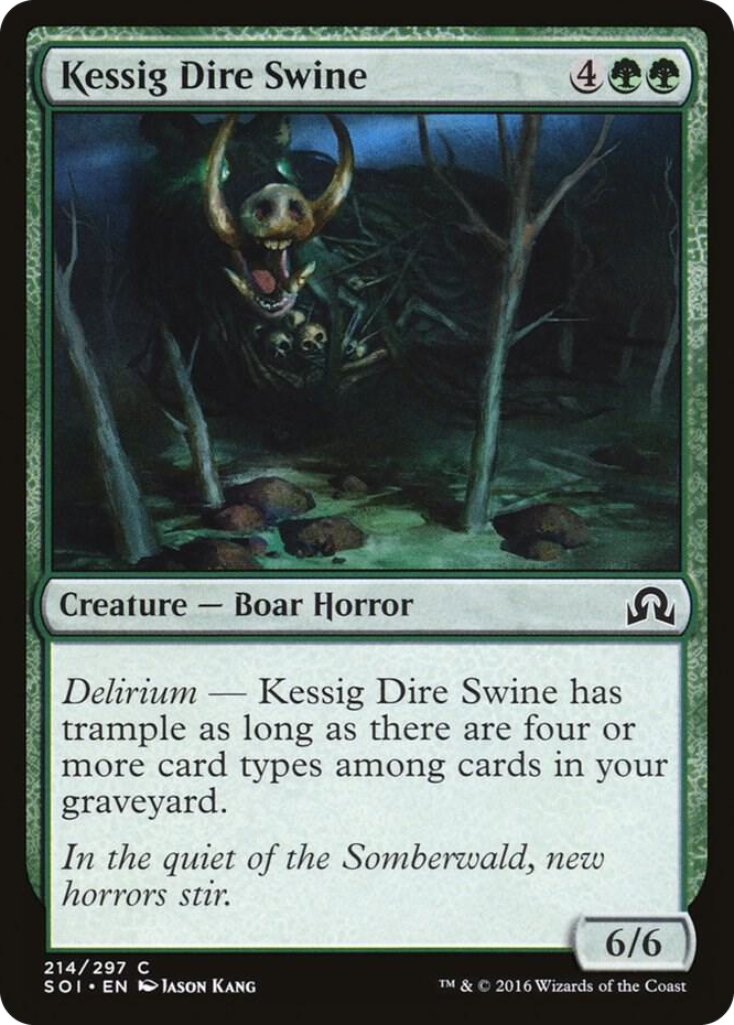 Kessig Dire Swine #214 C - Shadows over Innistrad Pokemon card