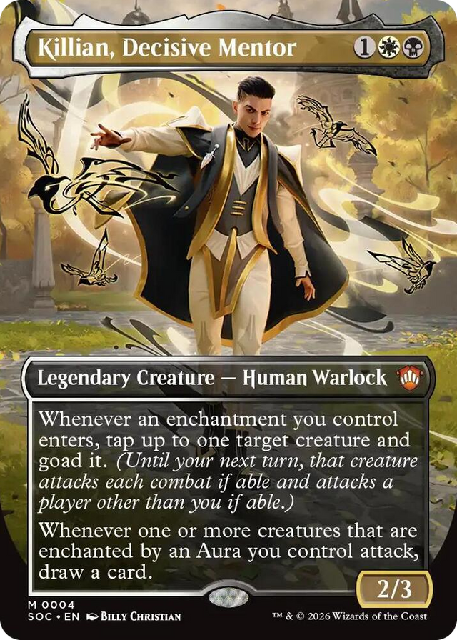 0004 Killian, Decisive Mentor (Borderless) M Commander: Secrets of Strixhaven