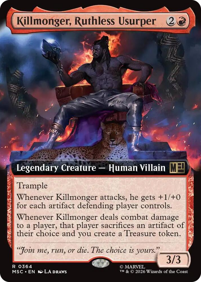 Killmonger, Ruthless Usurper (Extended Art) #364 R - Commander: Marvel Super Heroes Pokemon card