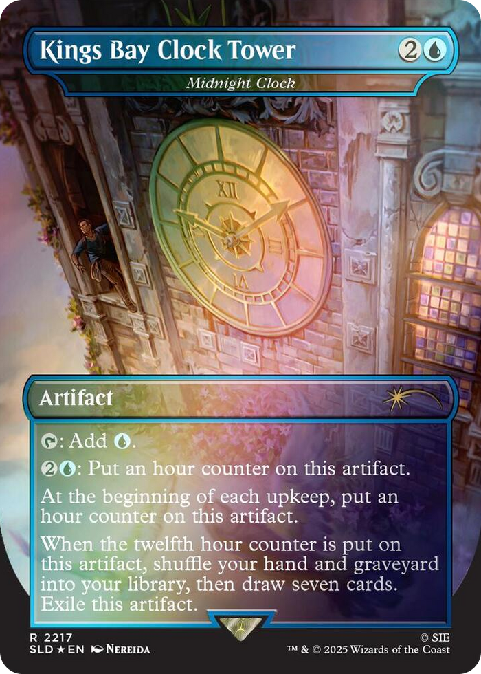 Kings Bay Clock Tower - Midnight Clock (Rainbow Foil) #2217 R - Secret Lair Drop Series Pokemon card