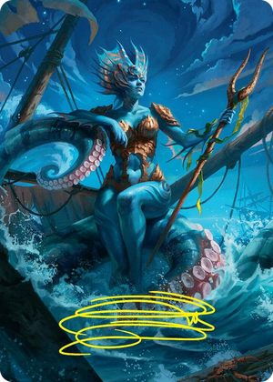 0030 Kiora, the Rising Tide Art Card (30/54) (Gold-Stamped Signature) S Art Series: Foundations