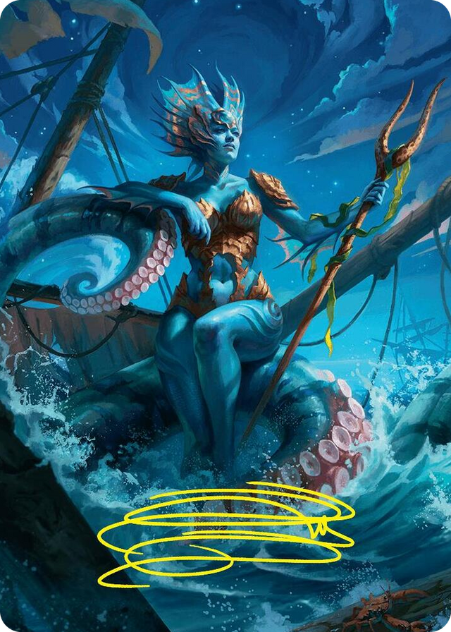 0030 Kiora, the Rising Tide Art Card (30/54) (Gold-Stamped Signature) S Art Series: Foundations