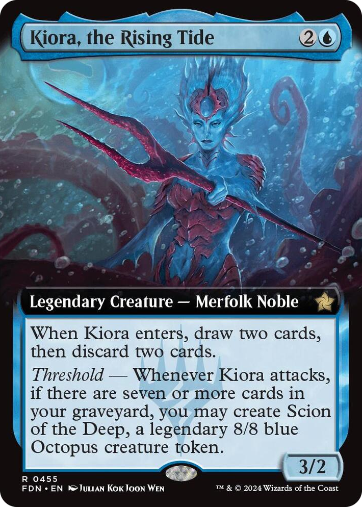 0455 Kiora, the Rising Tide (Extended Art) R Foundations