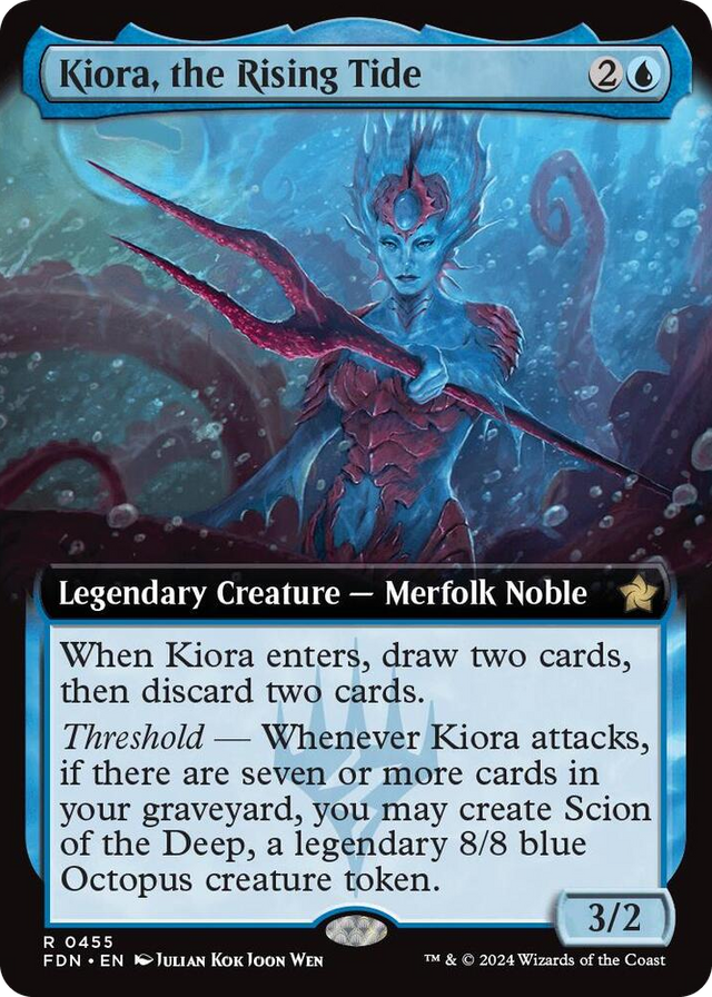 0455 Kiora, the Rising Tide (Extended Art) R Foundations