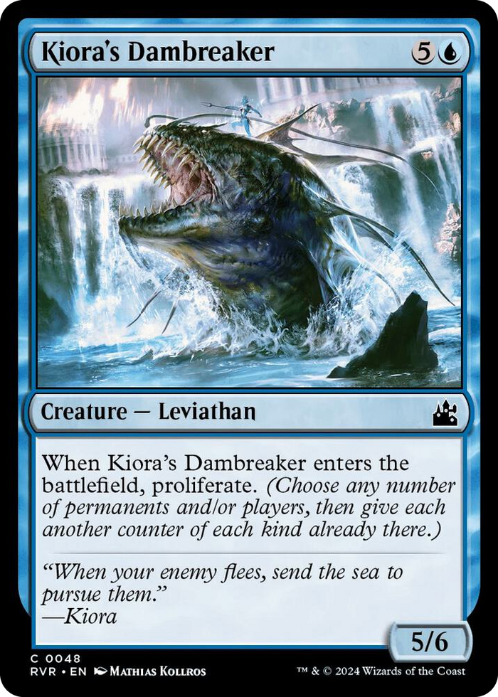 Kiora's Dambreaker #48 C - Ravnica Remastered Pokemon card