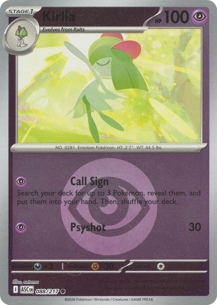 0088 Kirlia (Energy Symbol Pattern) Common Ascended Heroes