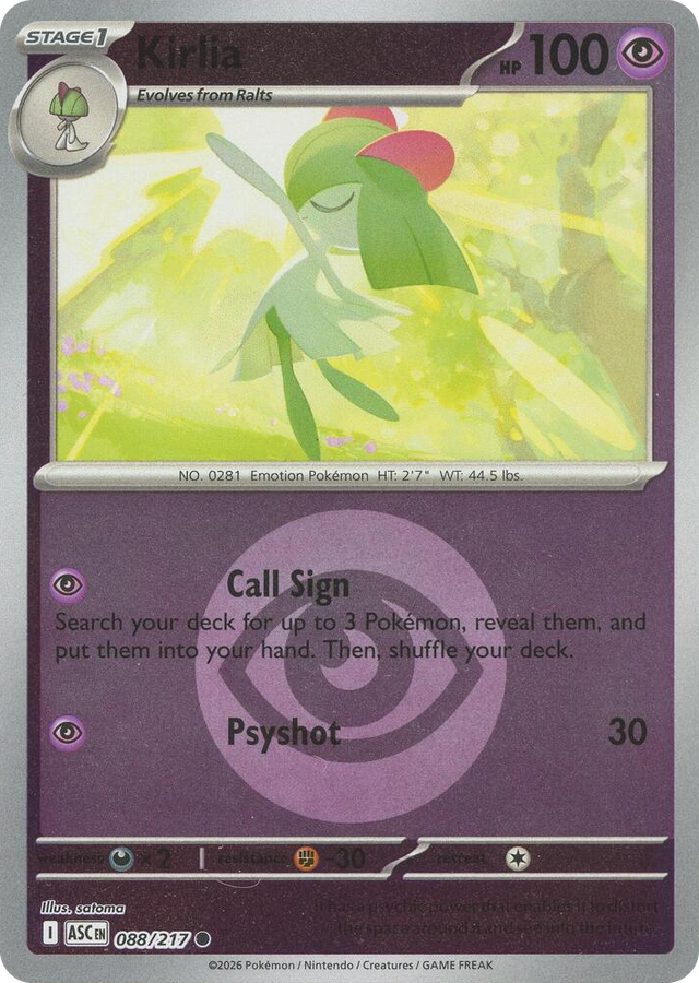 0088 Kirlia (Energy Symbol Pattern) Common Ascended Heroes