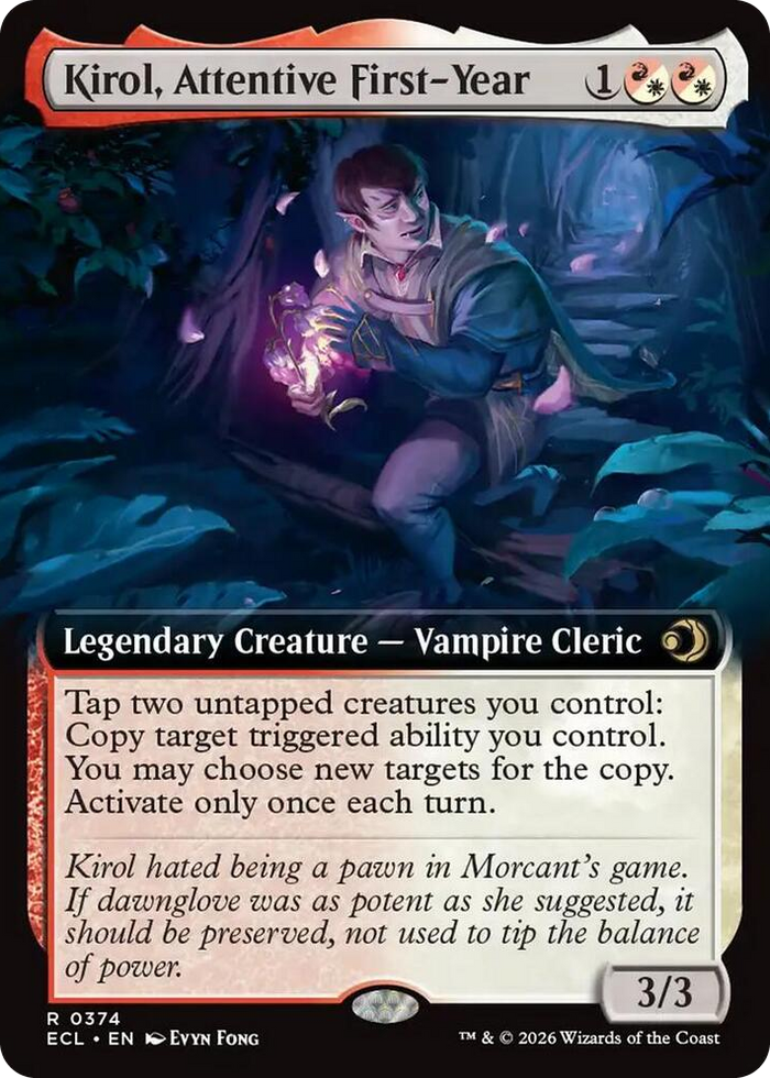 Kirol, Attentive First-Year (Extended Art) #374 R - Lorwyn Eclipsed Pokemon card