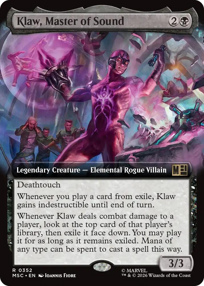 Klaw, Master of Sound (Extended Art) #352 R - Commander: Marvel Super Heroes Pokemon card