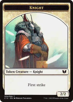 0004 Knight (First Strike) // Elemental Shaman Double-Sided Token T Commander 2015