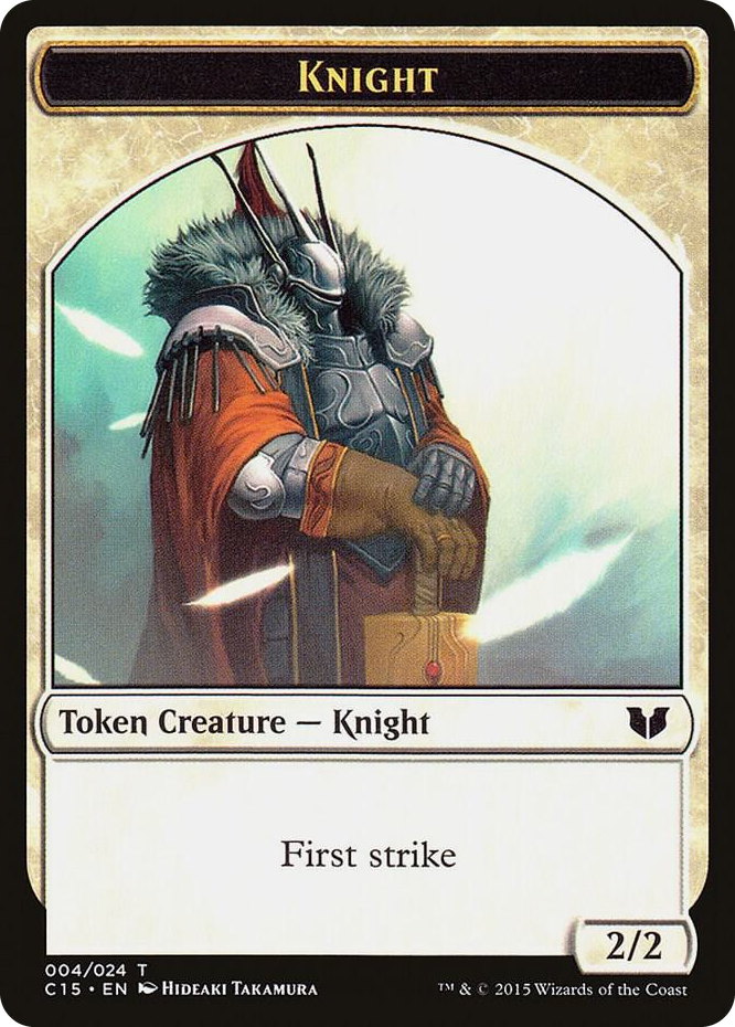Knight (First Strike) // Elemental Shaman Double-Sided Token #4 T - Commander 2015 Pokemon card