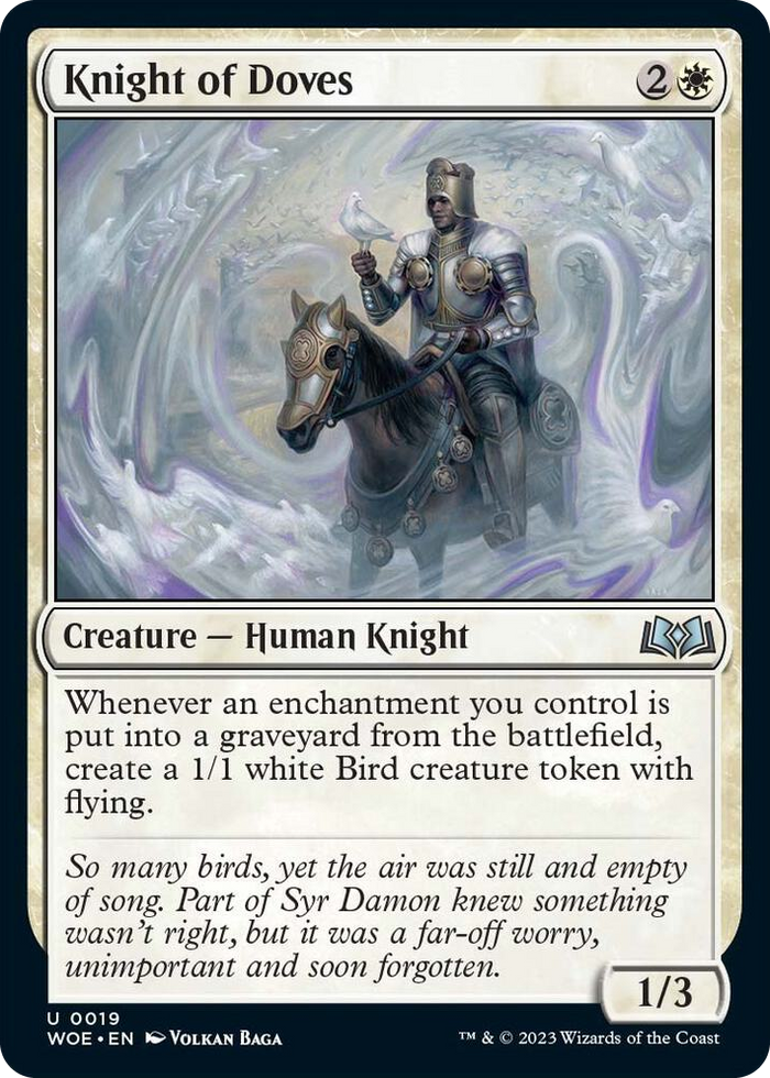 Knight of Doves #19 U - Wilds of Eldraine Pokemon card