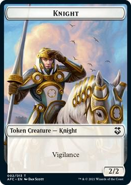 0002 Knight // Saproling Double-Sided Token T Commander: Adventures in the Forgotten Realms