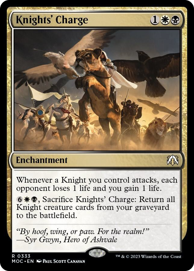 Knights' Charge #333 R - Commander: March of the Machine Pokemon card