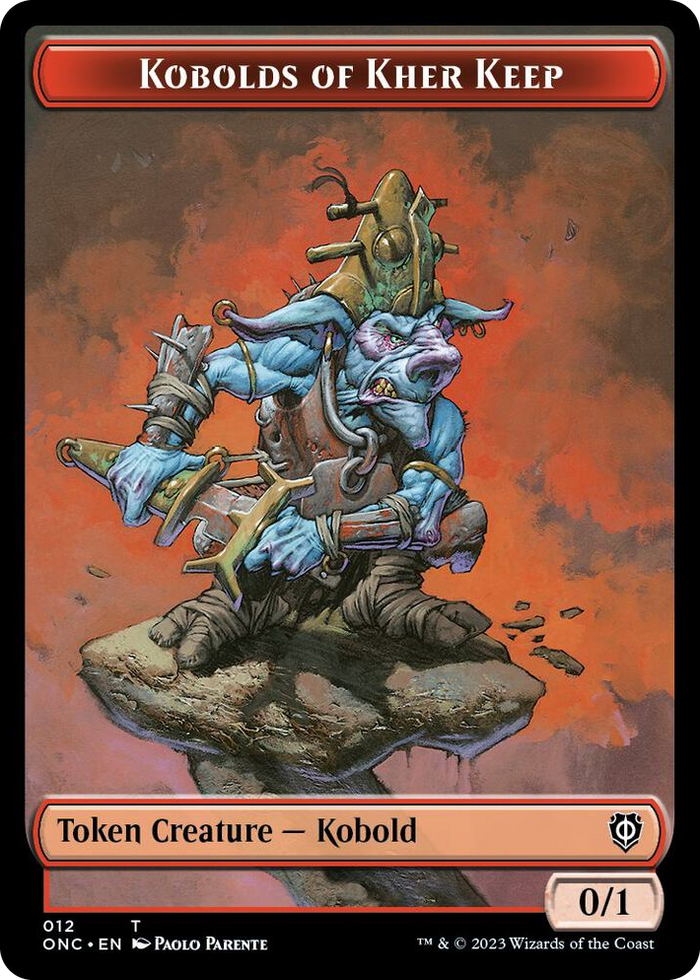 Kobolds of Kher Keep // Dragon Double-Sided Token #12 T - Commander: Phyrexia: All Will Be One Pokemon card
