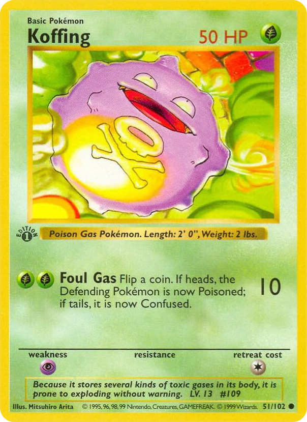 0051 Koffing Common Base Set (Shadowless)