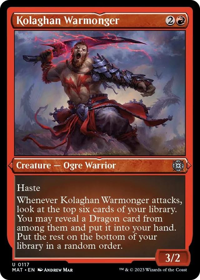 0117 Kolaghan Warmonger (Foil Etched) U March of the Machine: The Aftermath