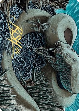 0080 Koma, Cosmos Serpent Art Card (80/81) (Gold-Stamped Signature) S Art Series: Kaldheim