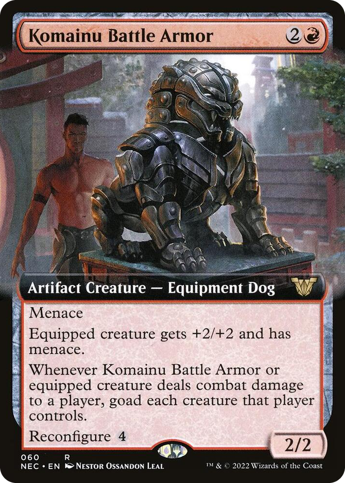 0060 Komainu Battle Armor (Extended Art) R Commander: Kamigawa: Neon Dynasty