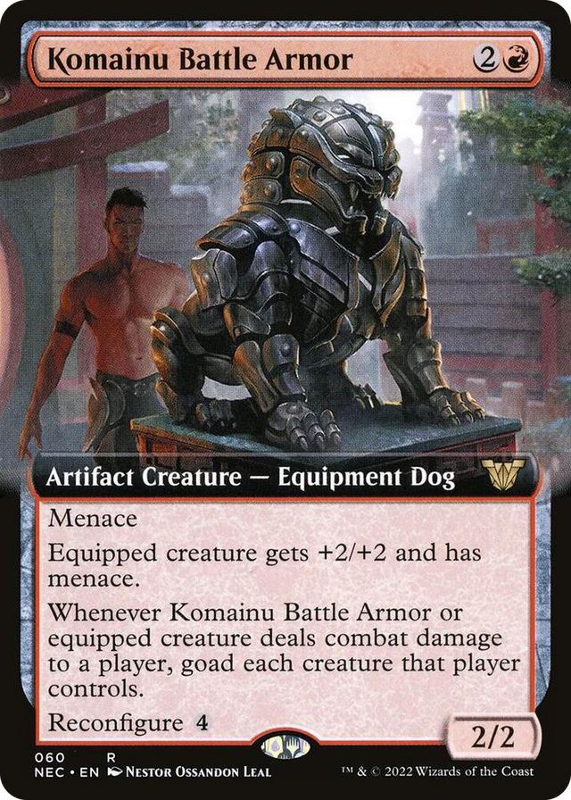 0060 Komainu Battle Armor (Extended Art) R Commander: Kamigawa: Neon Dynasty