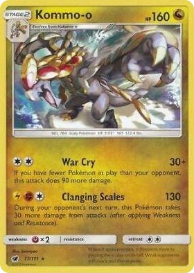 0077 Kommo-o - 77/111 (Cracked Ice Holo) Rare Deck Exclusives