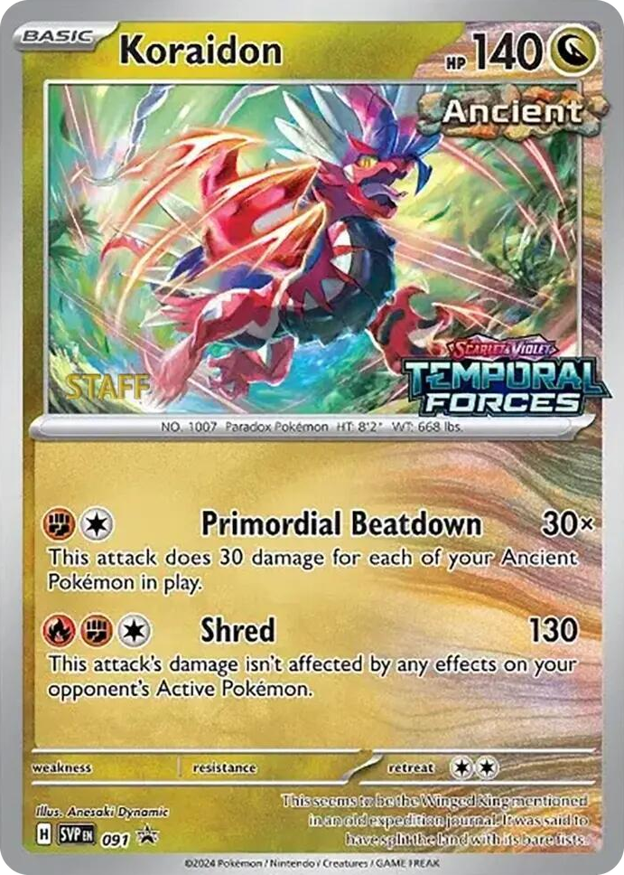 0091 Koraidon - 091 (Prerelease) [Staff] Promo Scarlet & Violet Promo Cards