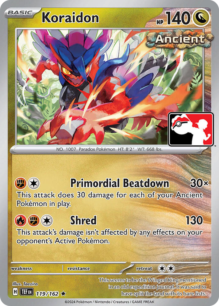 0119 Koraidon Rare Prize Pack Series Cards