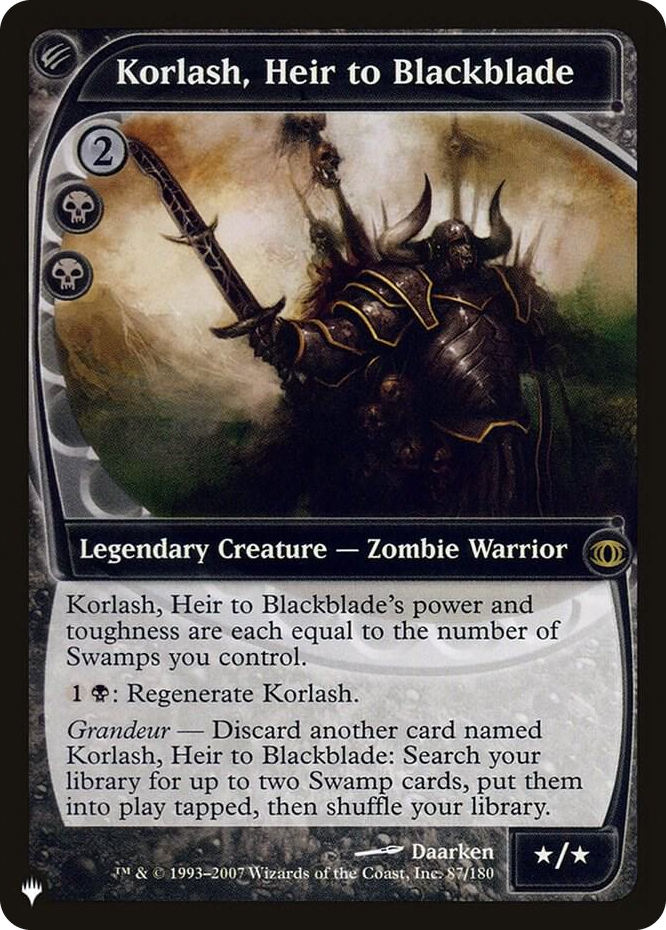 Korlash, Heir to Blackblade #87 R - The List Reprints Pokemon card