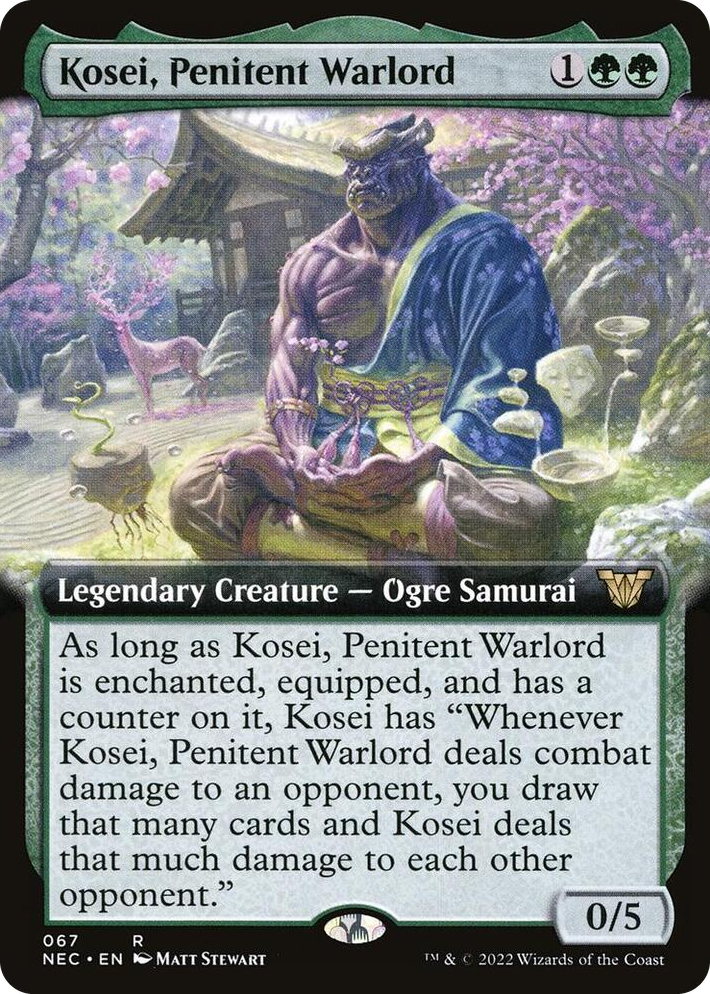 0067 Kosei, Penitent Warlord (Extended Art) R Commander: Kamigawa: Neon Dynasty