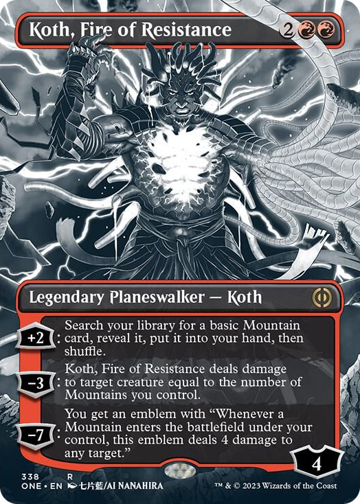 Koth, Fire of Resistance (Borderless) #338 R - Phyrexia: All Will Be One Pokemon card