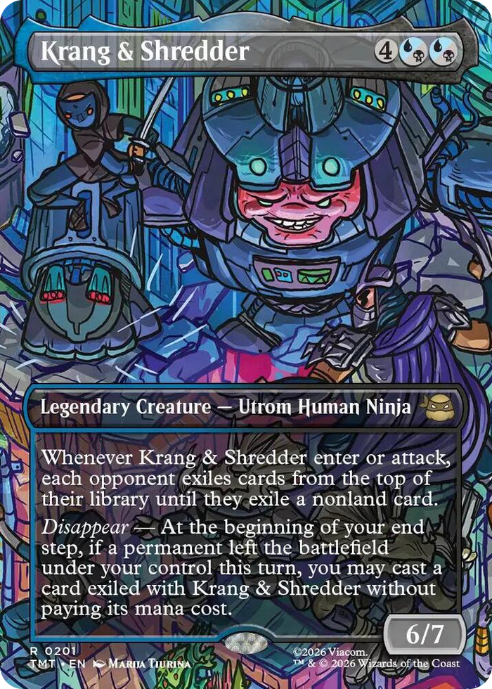 Krang & Shredder (Borderless) #201 R - Teenage Mutant Ninja Turtles Pokemon card