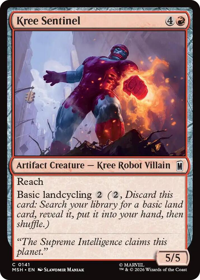 Kree Sentinel #141 C - Marvel Super Heroes Pokemon card