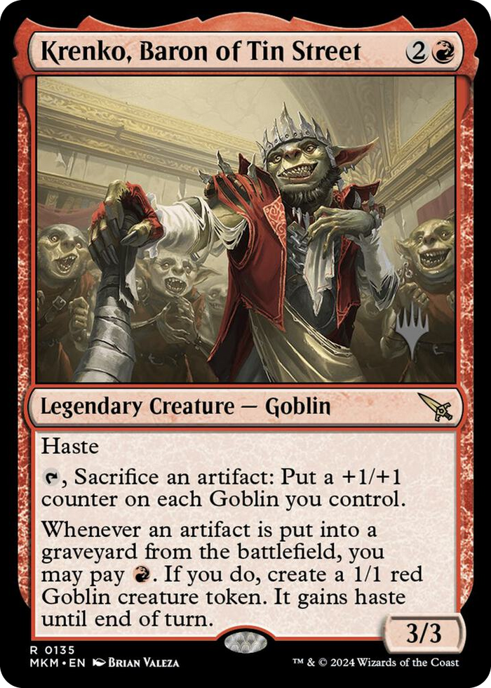 Krenko, Baron of Tin Street #135 R - Promo Pack: Murders at Karlov Manor Pokemon card