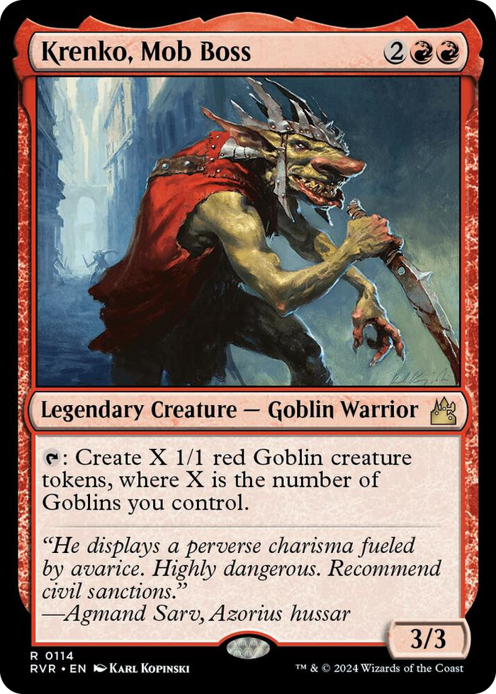 Krenko, Mob Boss #114 R - Ravnica Remastered Pokemon card