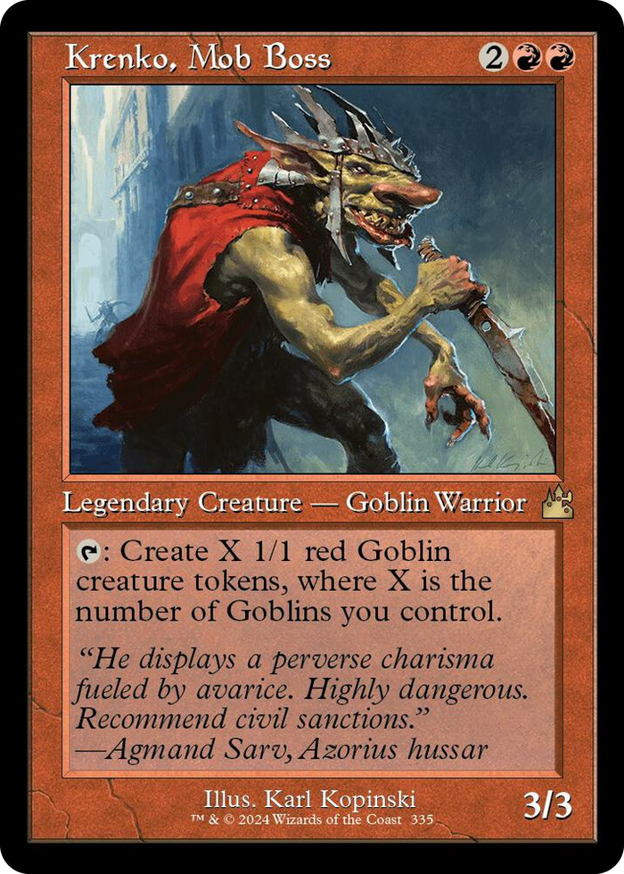 Krenko, Mob Boss (Retro Frame) #335 R - Ravnica Remastered Pokemon card