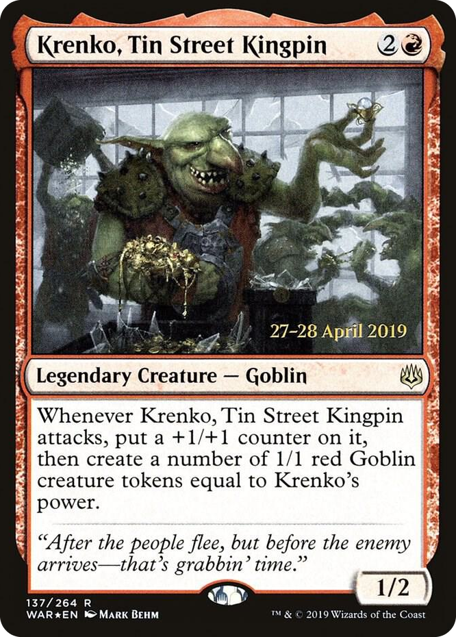 0137 Krenko, Tin Street Kingpin R Prerelease Cards