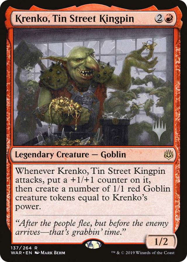 0137 Krenko, Tin Street Kingpin R Promo Pack: Throne of Eldraine