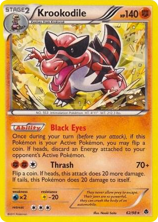 0062 Krookodile - 62/98 (BW Emerging Powers) Holo Rare Deck Exclusives